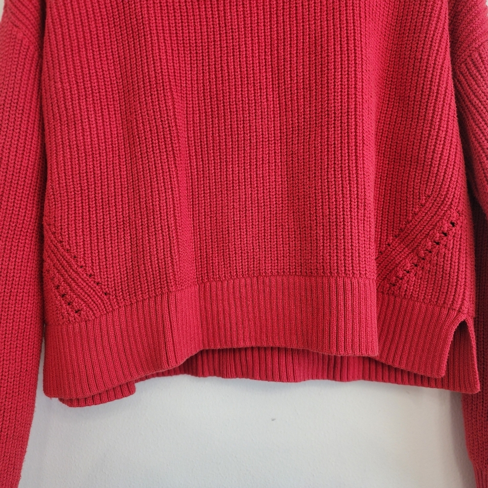 Duluth Trading‎ Co. Red Heritage Shaker Stitch Sweater - Size L - Picture 3 of 7